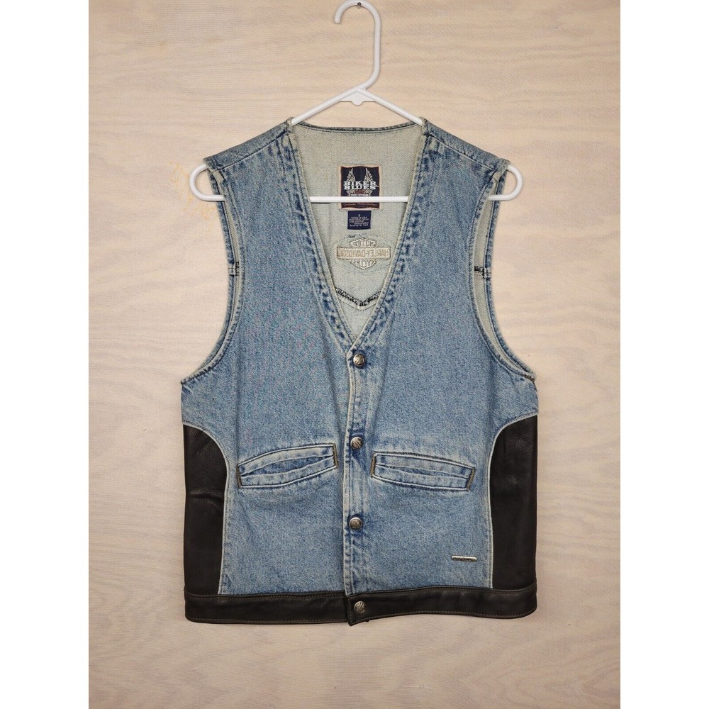Harley-Davidson Blue and Black Denim Vest